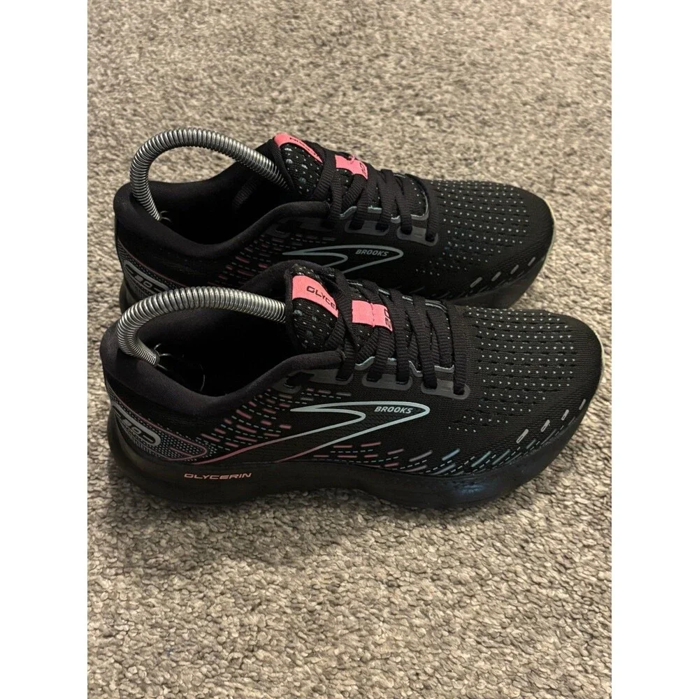 Brooks Glycerin 20 Women's Size 7 Black Pink Running Shoes (1203691B005)